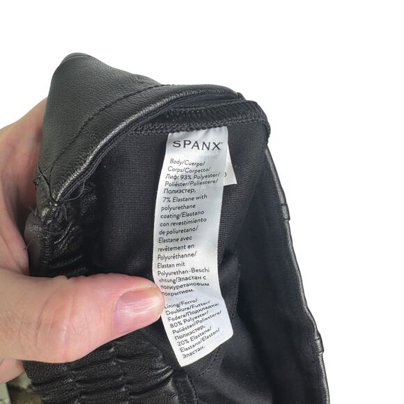 Spanx Black Faux Leather Jogger Pants Size‎ Small Vegan Leather Pull On S - Picture 11 of 14